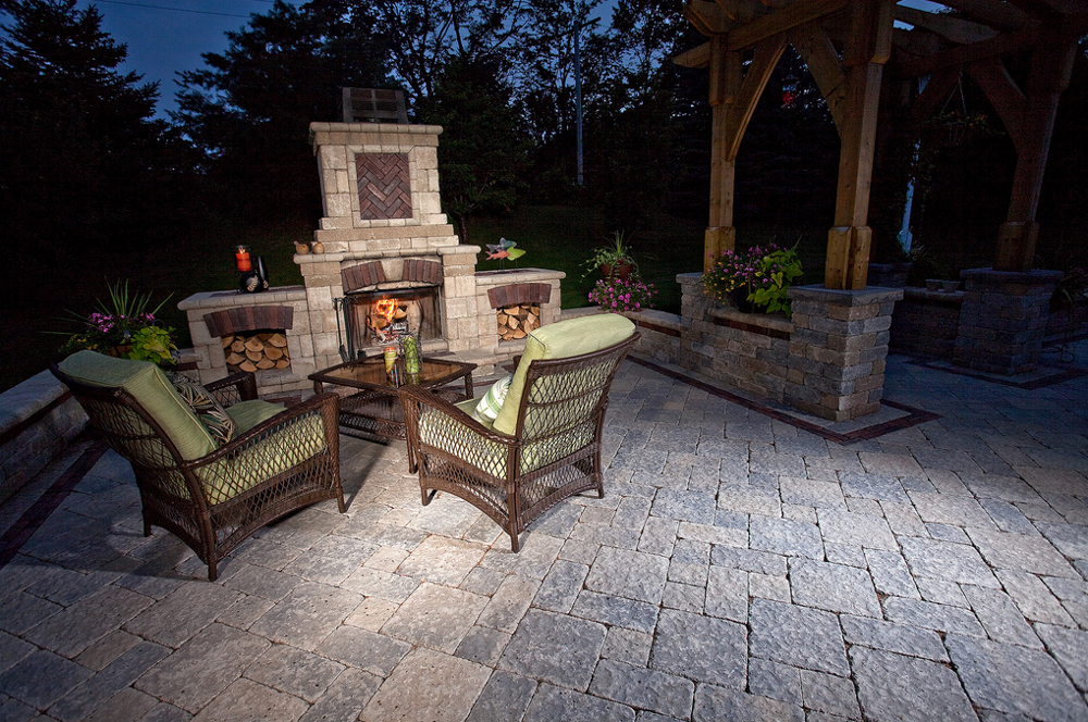 Outdoor Fireplace Firepit Latham Ny Pearl Landscaping Co